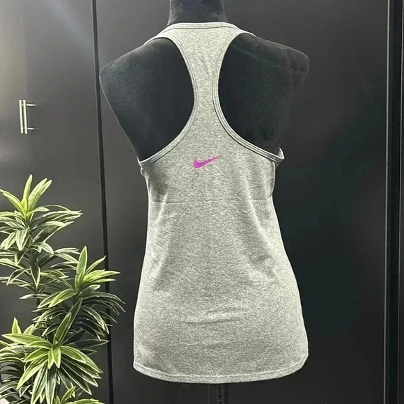 Nike Dri-Fit Namaste Fit racerback athletic tank top, heather gray - Picture 3 of 9